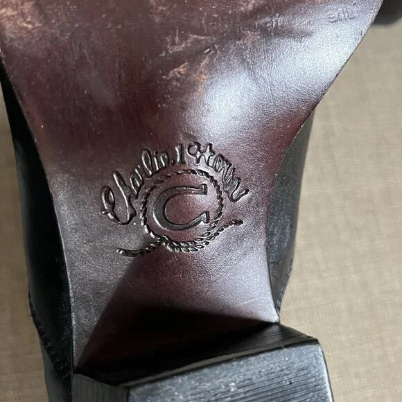 Charlie 1 Horse Black Booties Size 8 (B) Boots Short Leather Western Cowboy - Picture 14 of 16